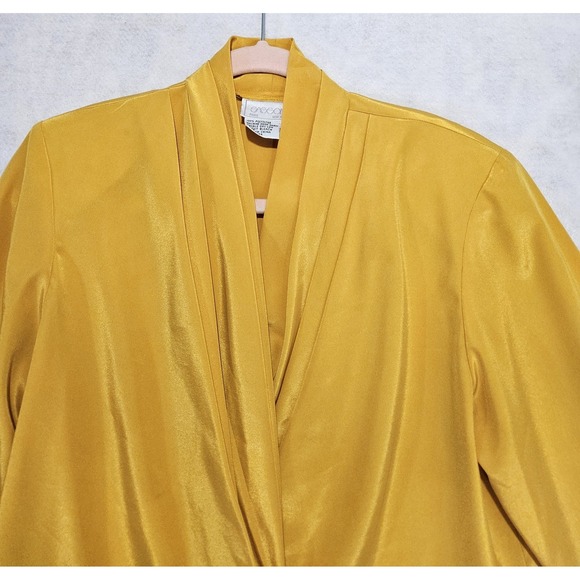 Vtg 70s Blouse 8 M Top‎ Shirt 80s Womens Sasson Orange Long Sleeve Spring Jacket - Picture 3 of 7